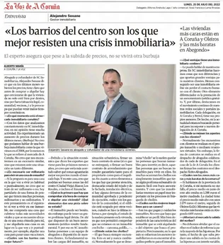 Entrevista para hablar sobre el mercado inmobiliario en La Voz de Galicia.
