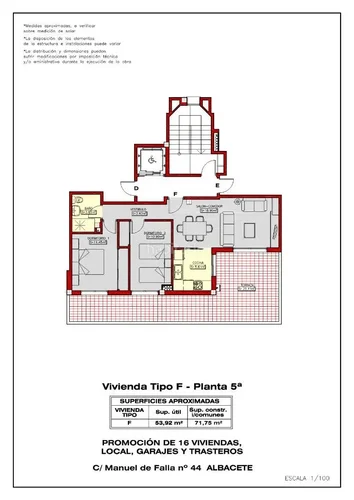 Ático 53m2 En Calle Manuel De Falla Obra Nueva En El Pilar Albacete