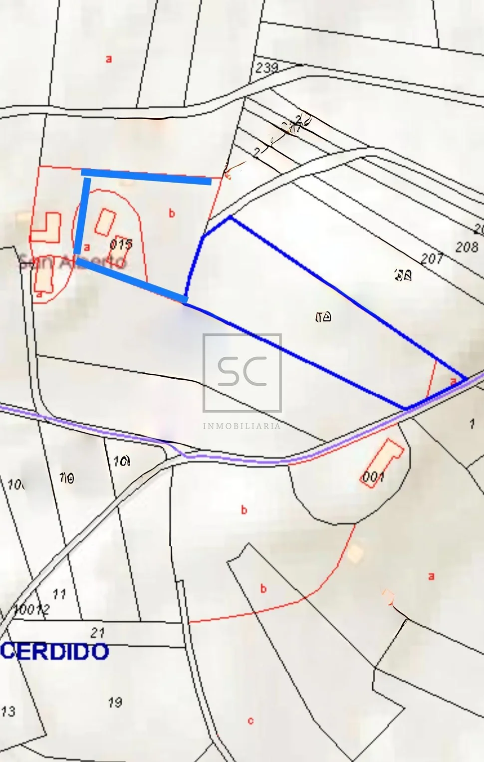 Casa de piedra con garaje y finca en cerdido