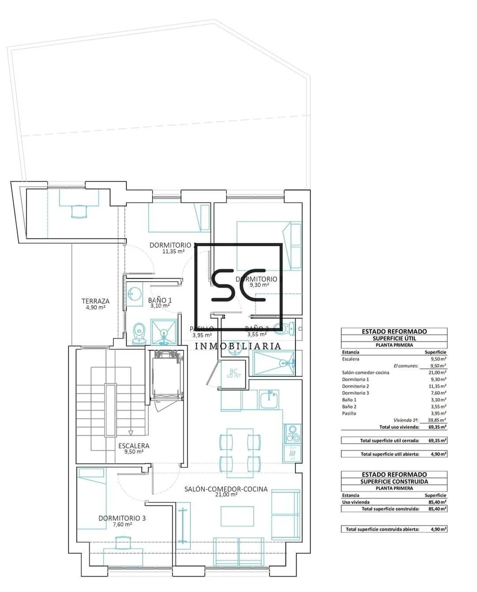Primer piso con ascensor en esteiro, ferrol
