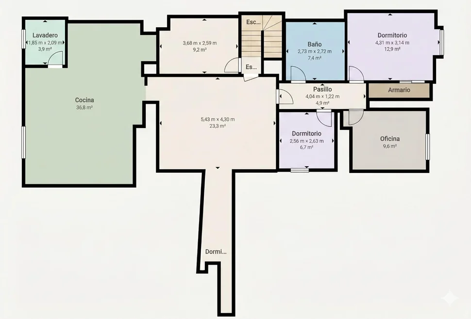 Chalet adosado con finca en neda