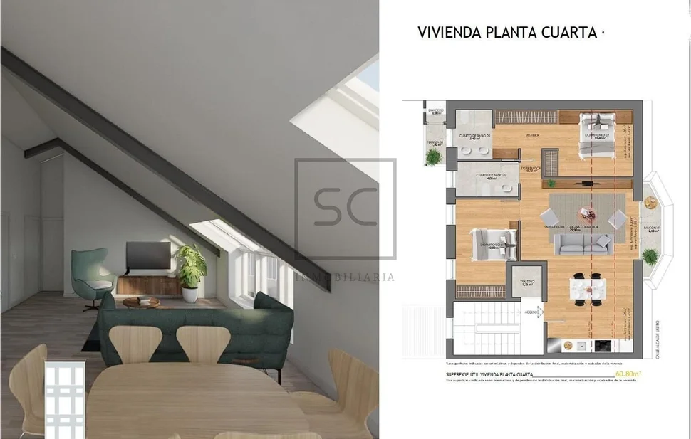 Piso con plaza de garaje, terraza y trastero en ferrol