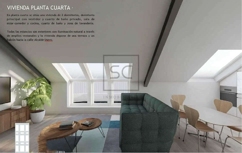 Piso con plaza de garaje, terraza y trastero en ferrol