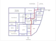 Amplio piso más local comercial en fene